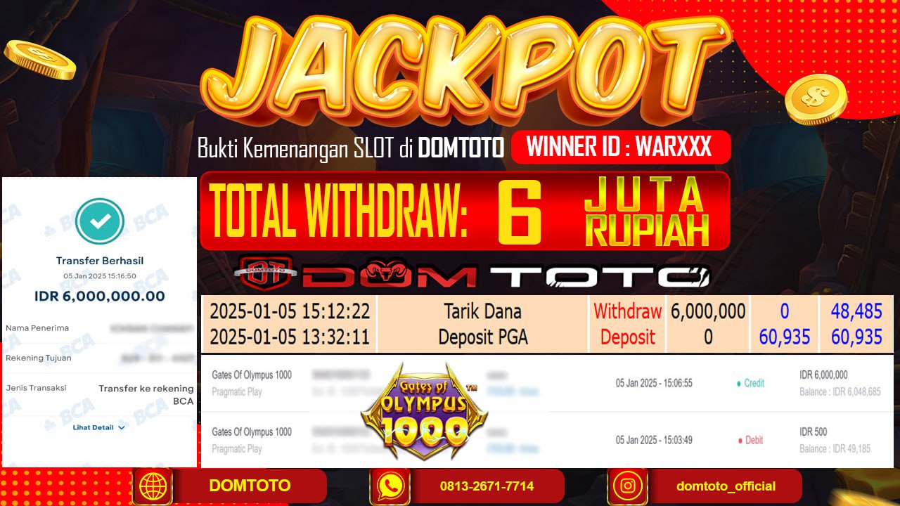 JACKPOT SLOT GATE OFF OLYMPUS 1000 05 JANUARI 2025